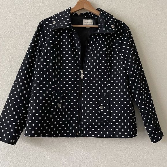 Studio Work Black and White Polka Dot Zip Jacket - Picture 1 of 6